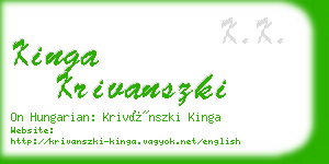 kinga krivanszki business card